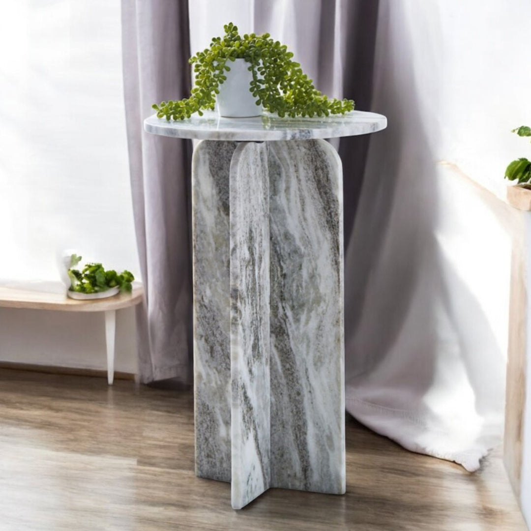 A4000610 Keithwell Tall Accent Table In Grey/ White Finish | Signature Design By Ashley