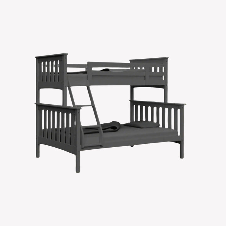 Parker Sleek & Stylish Bunk Bed (Single/ Double) In Tempting Grey Finish