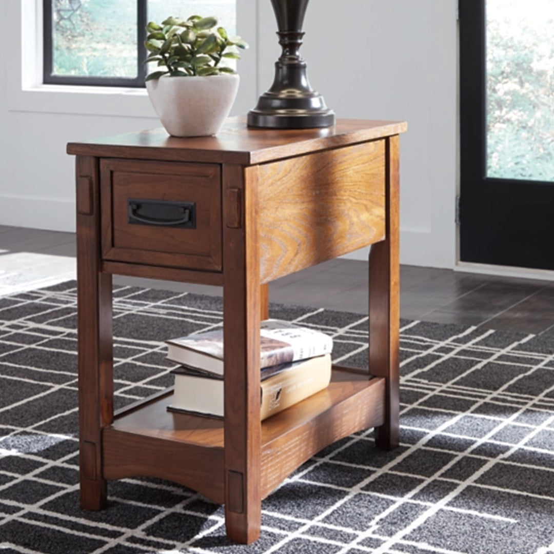 T007-319 Breegin Chairside End Table In Brown Finish | Signature Design By Ashley