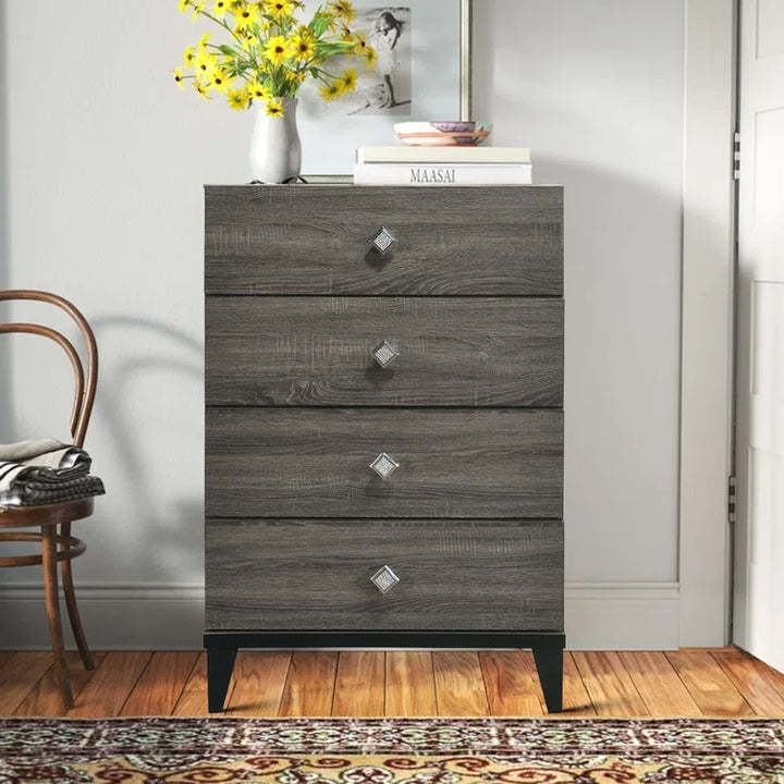 Trit Vertical Chest With 4 Standard-Sized Drawers - Smoke Grey