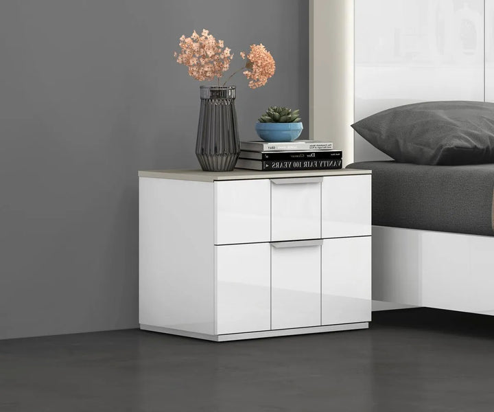 Lucille Nightstand With Graceful White Finish