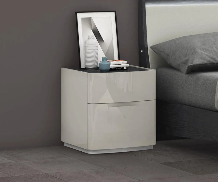 Gunner 2-Drawer Nightstand With Appealing Grey Finish