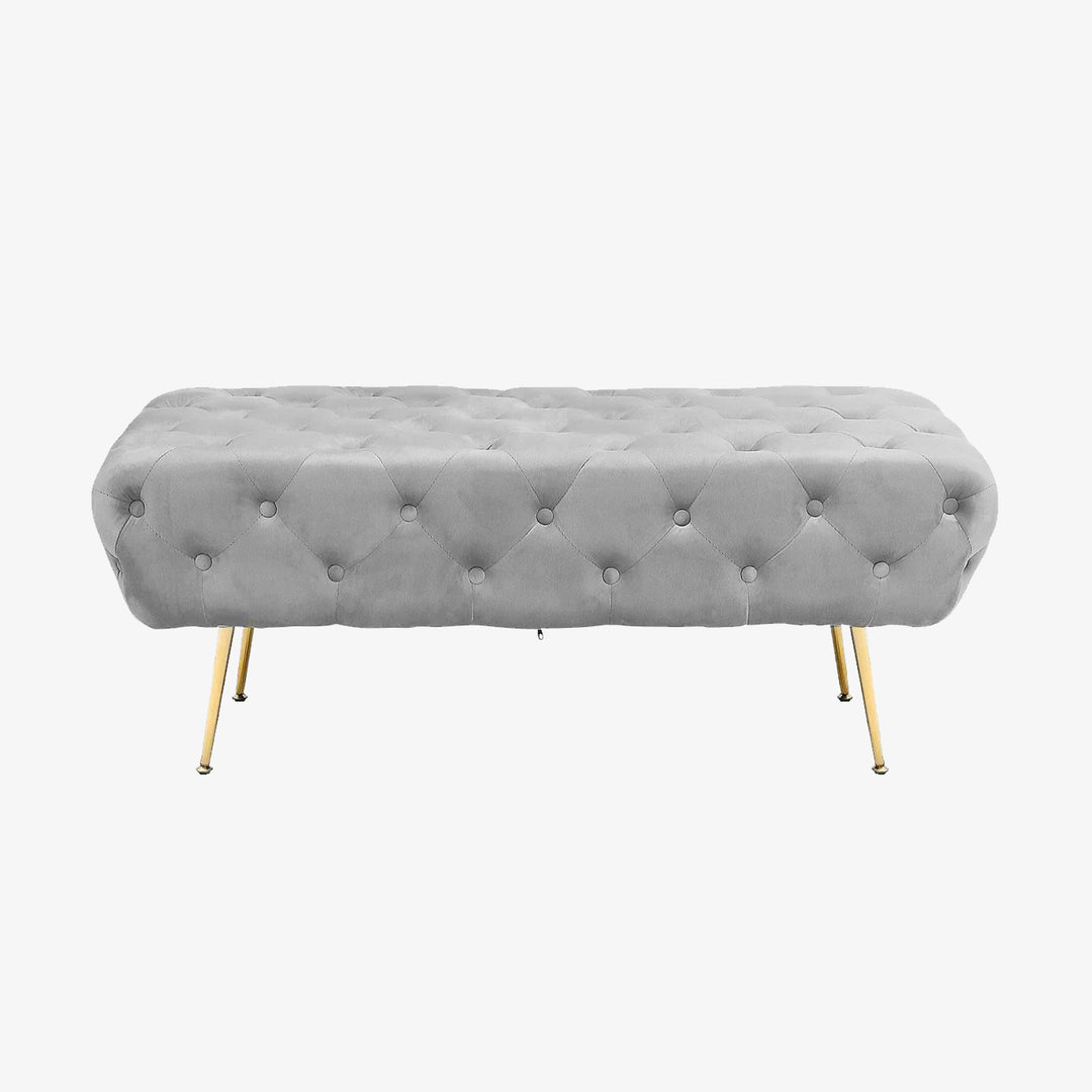 Meryl Contemporary Velvet Upholstered Bench In Grey Finish