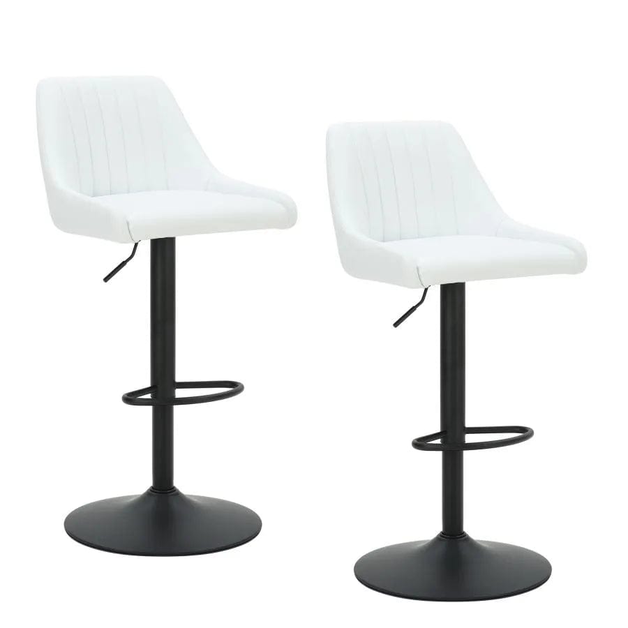 Kron Adjustable Height Air-Lift Swivel Stool, Set of 2, in White Faux –  Cosmic Home Canada