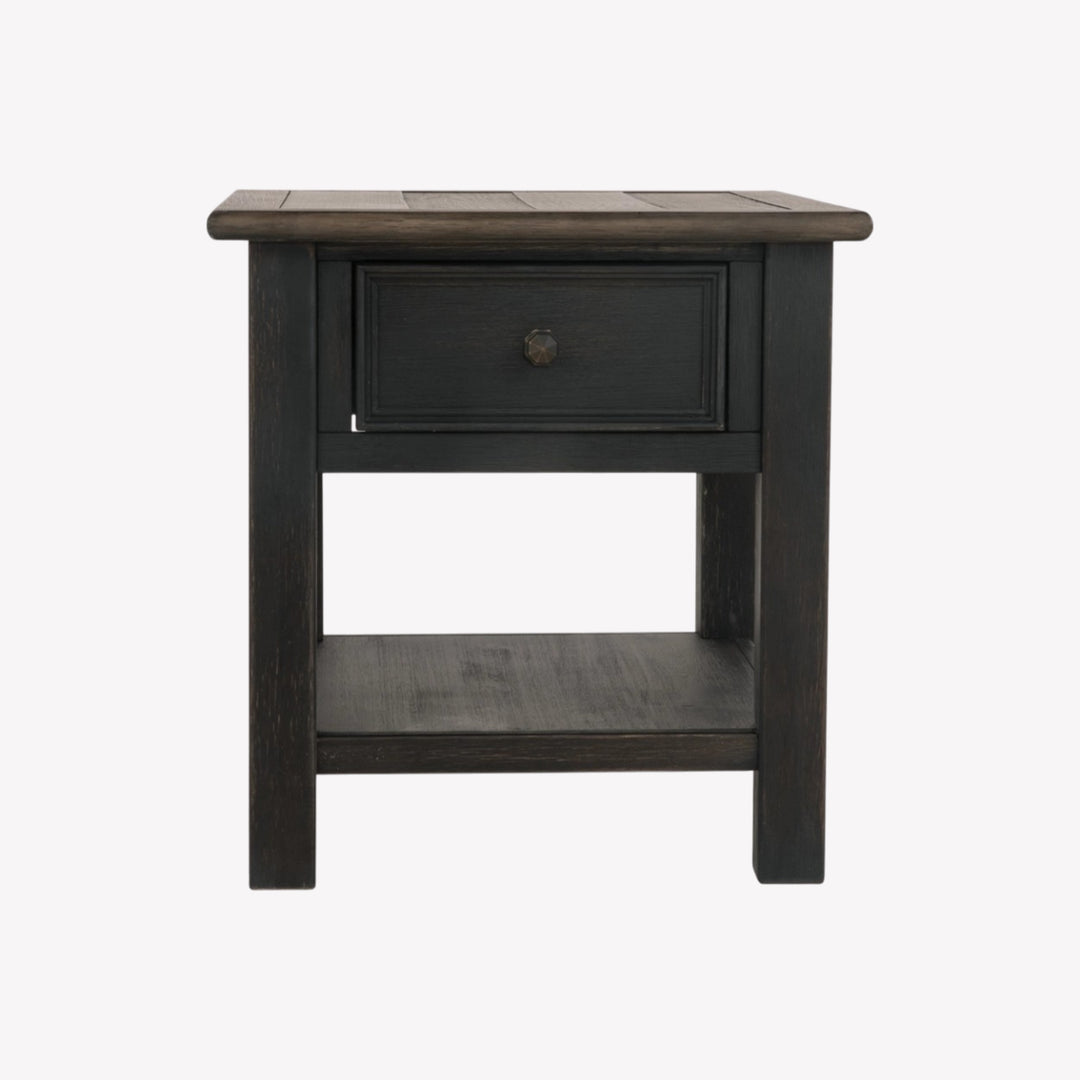 T736-3 Tyler Creek End Table In Greyish Brown/ Black Finish | Signature Design By Ashley