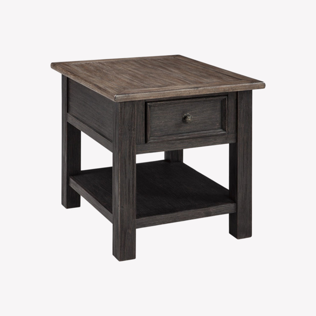 T736-3 Tyler Creek End Table In Greyish Brown/ Black Finish | Signature Design By Ashley