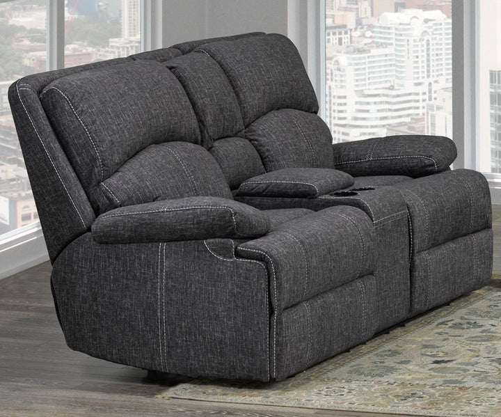 Griddy Grey Ultra Comfortable Reclining Love Seat