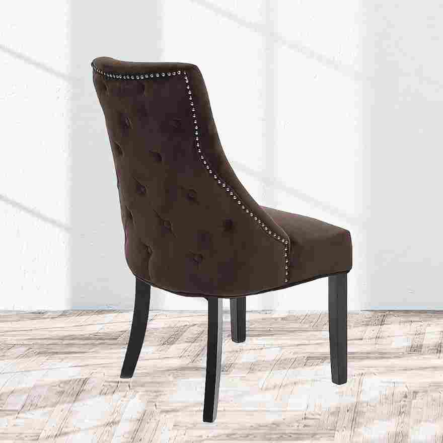 Elegant Albert Micro Suede Fabric Chair (Set of 2) - Brown