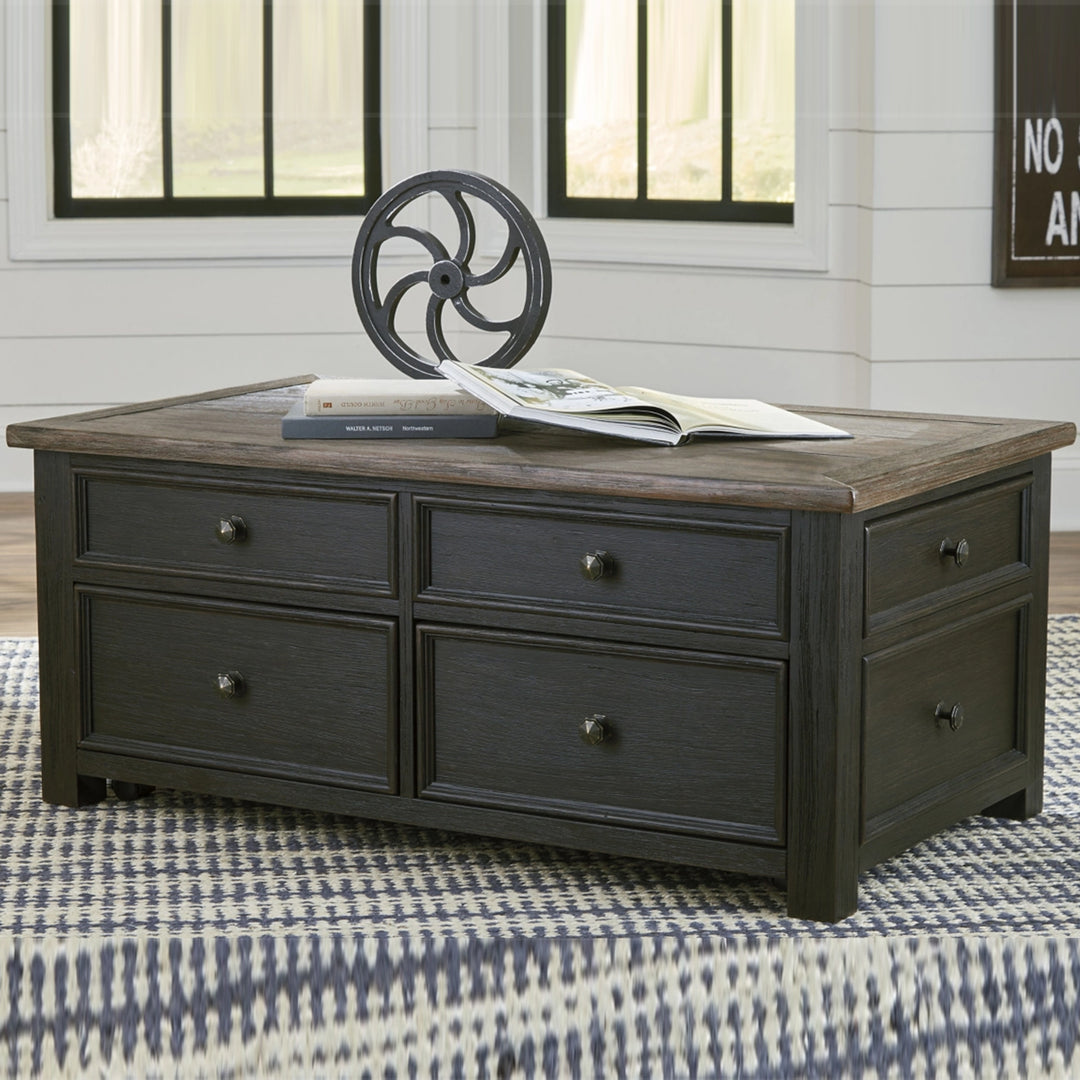 T736-20 Tyler Creek Coffee Table With Lift Top - Greyish Brown/ Black | Signature Design By Ashley