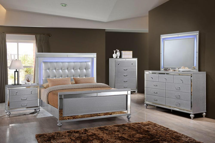 Elysian 8-Piece Bedroom Set With Built-In LED Lights - Grey