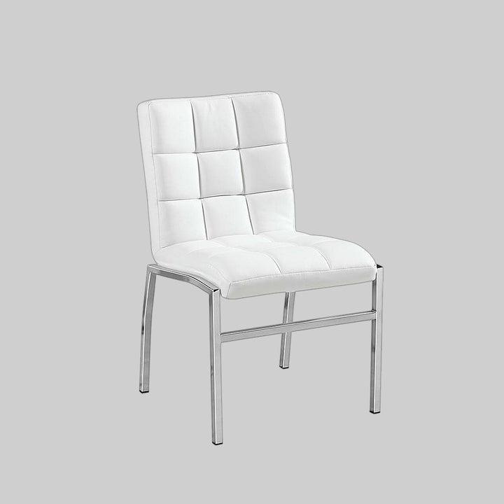 Coco Dining Chair With Chrome Legs & Faux Leather Upholstery (Set of 4) - Appealing White