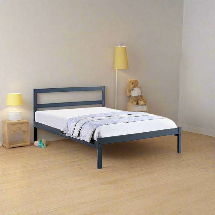 Parker Sleek Platform Bed Frame With Storage Drawers and Pull-Out Trundle - Grey