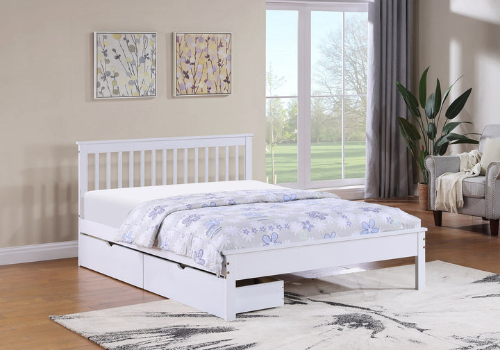 Madeline Classy Platform Bed Frame With Storage Drawers and Pull-Out Trundle