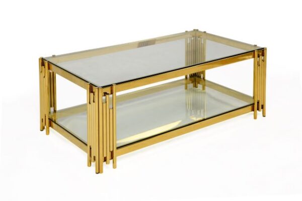 Belini Stainless Steel Coffee Table With Gold Finish