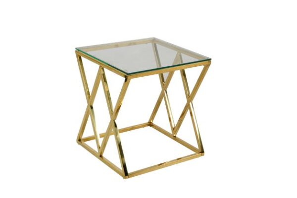 Eden Coffee Table Set With Gold Plated Frame