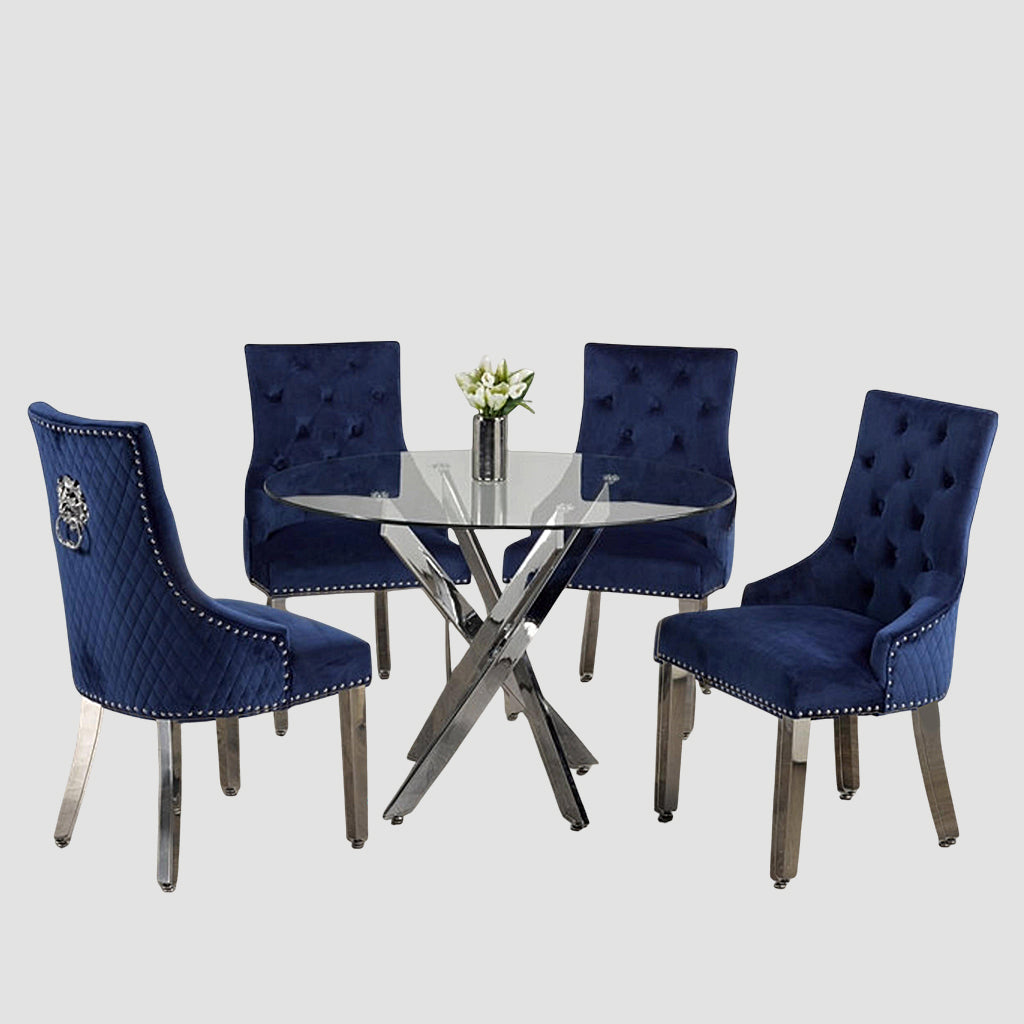 Dashiell Captivating 5-Piece Small Dining Set - Blue