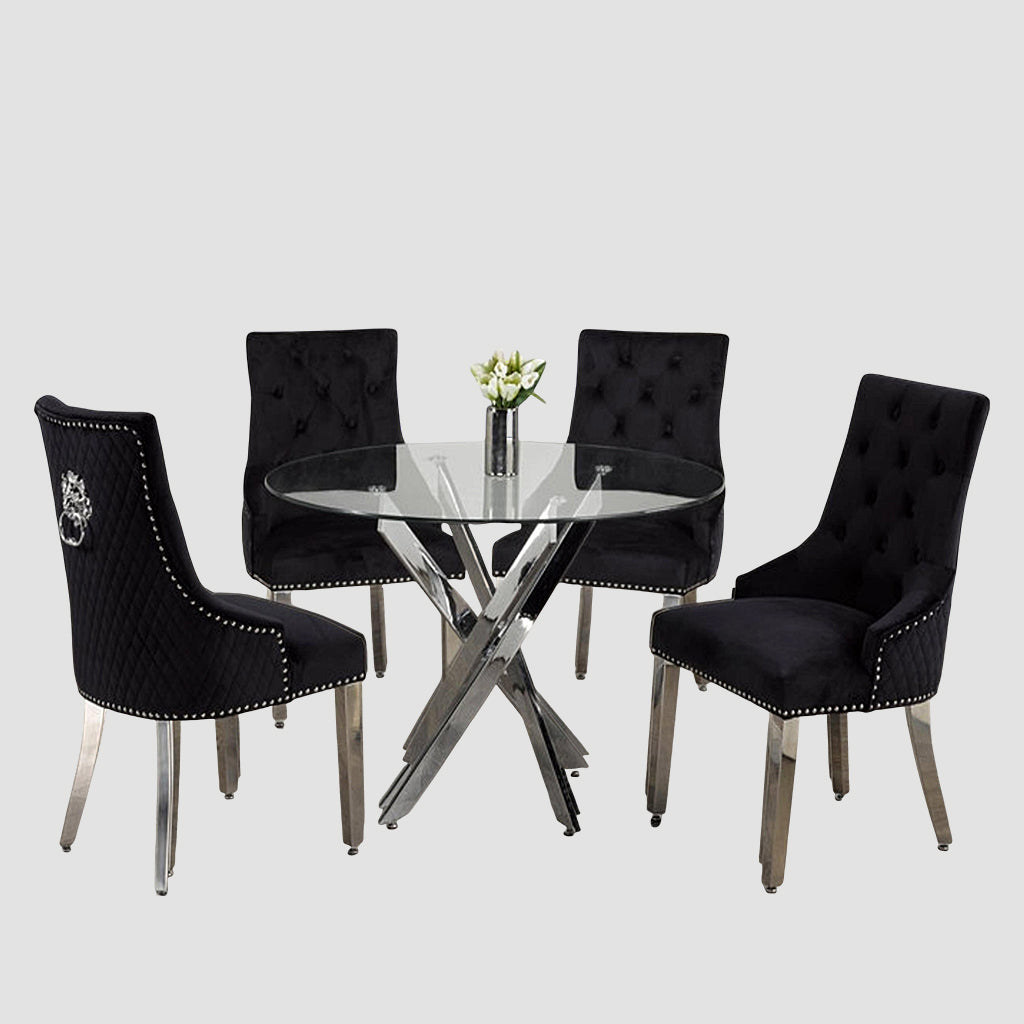 Dashiell Captivating 5-Piece Small Dining Set - Black