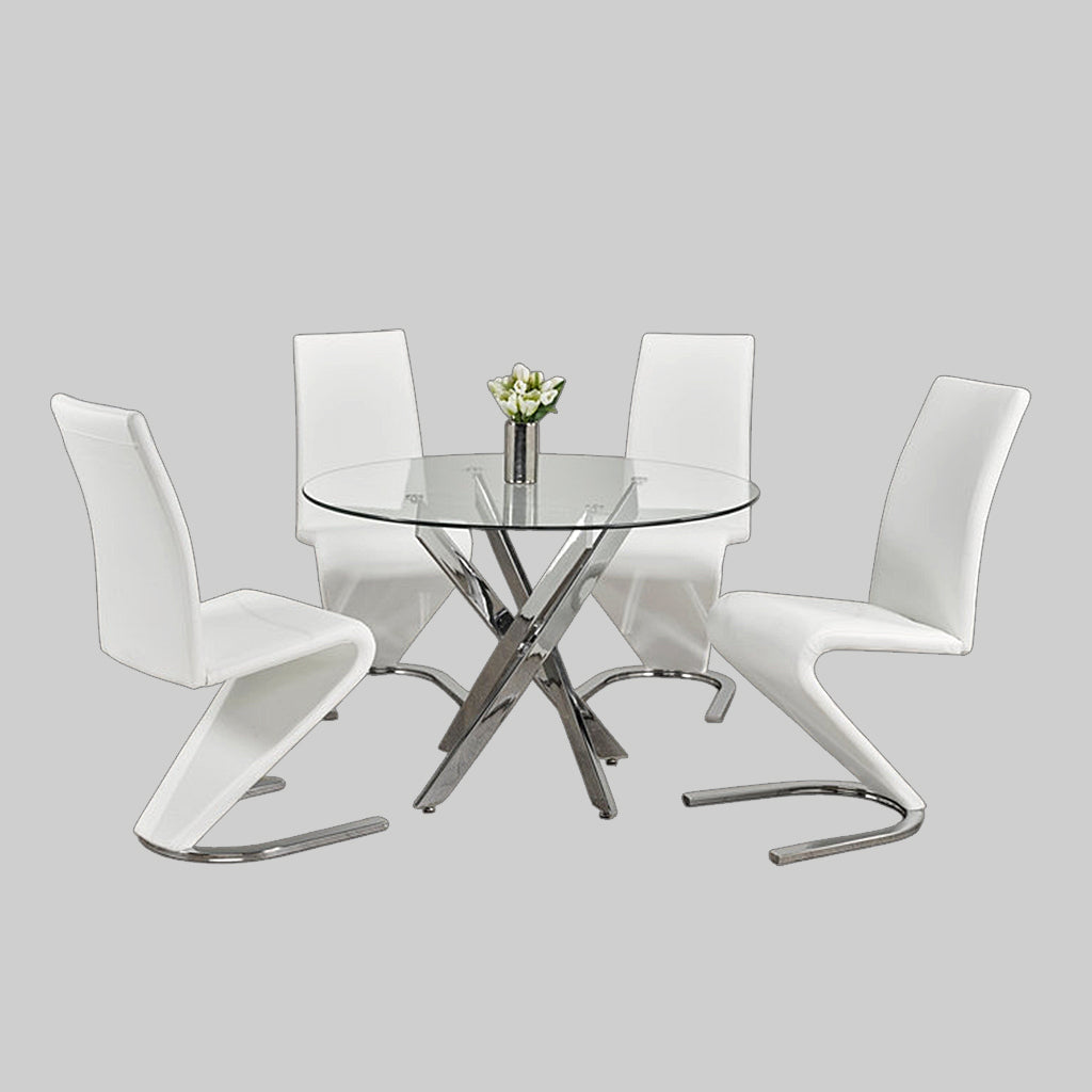 Evelyn Contemporary 5-Piece Small Dining Set - White