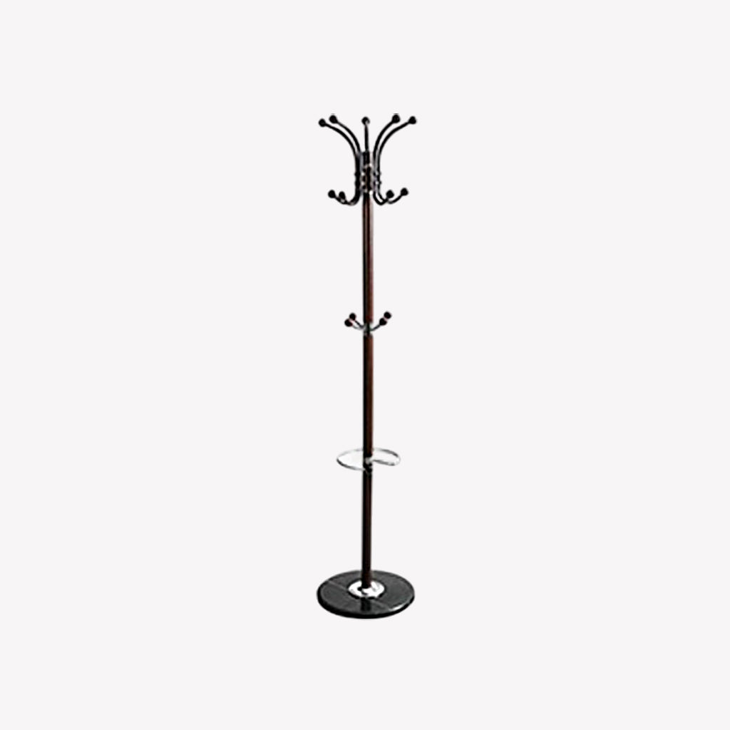 Fusion Contemporary Coat Rack With Marble Base - Black