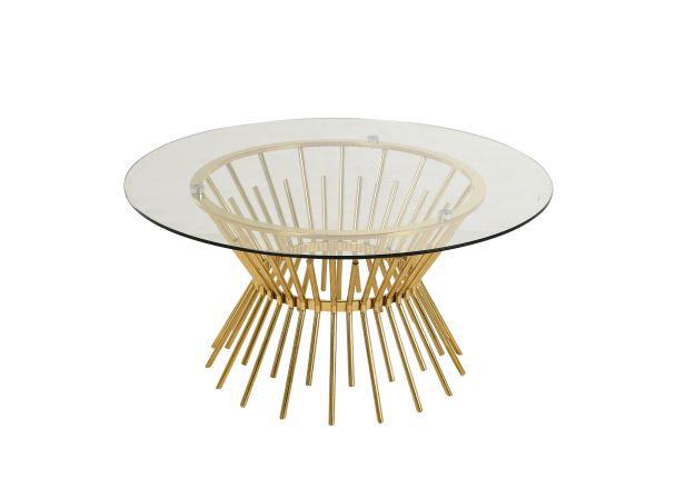 Glamour Round Coffee Table With Brushed Gold Base