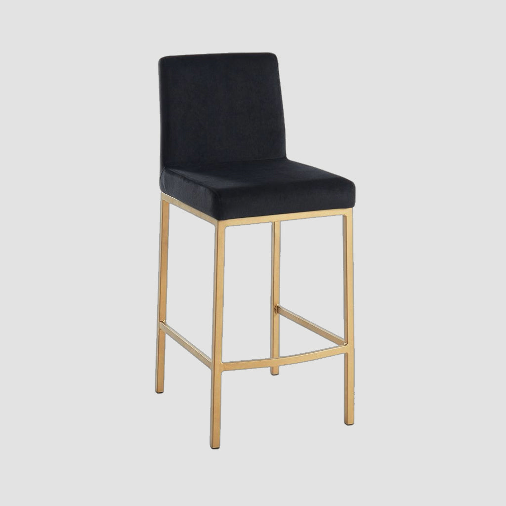 Harmony 26" Counter Stool In Black/ Aged Gold Finish (Set of 2)