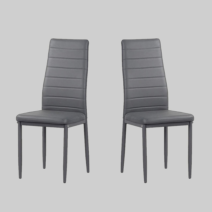 Helios Armless High Back Dining Chair (Set of 4) | Available In Grey & White Colors