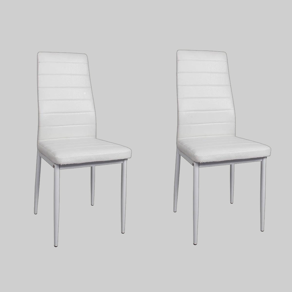 Helios Armless High Back Dining Chair (Set of 4) | Available In Grey & White Colors