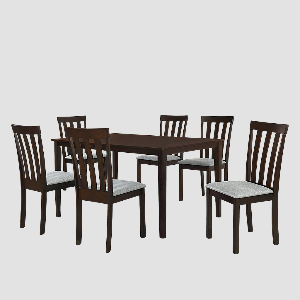 Infinity Wooden 7-Piece Dining Table Set In Espresso Finish