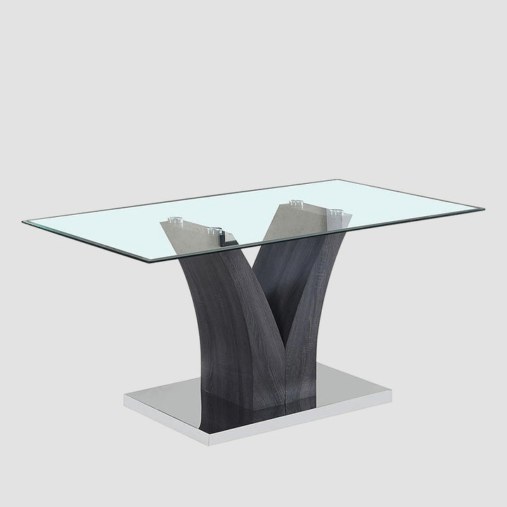 Kelly Enticing Dining Table With Clear Tempered Glass