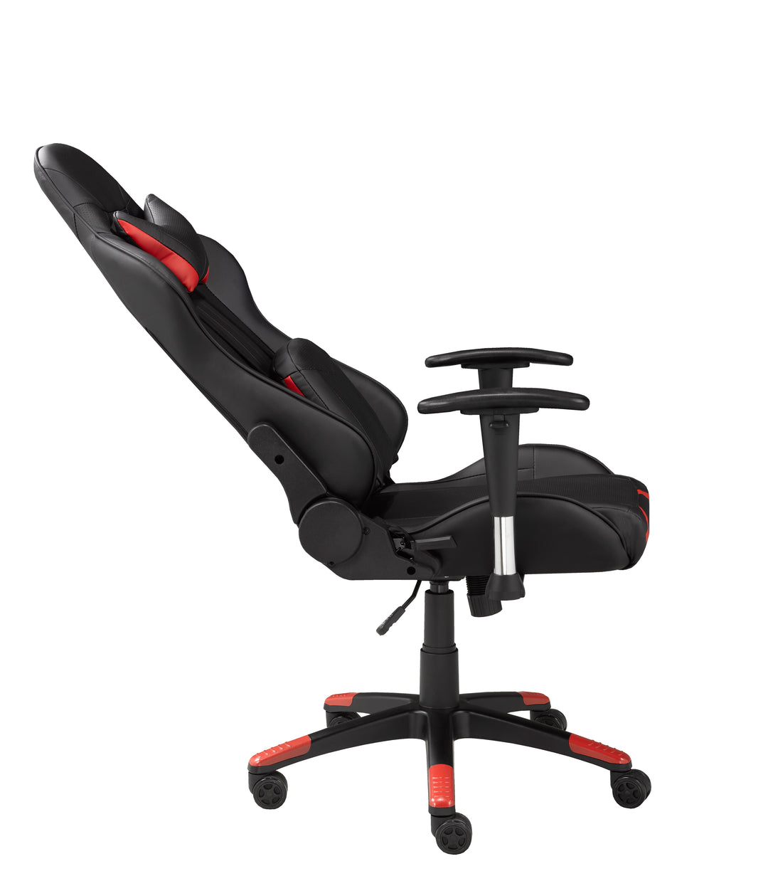 Legend Sleek Gaming Chair In Faux Leather Upholstery - Black/ Red