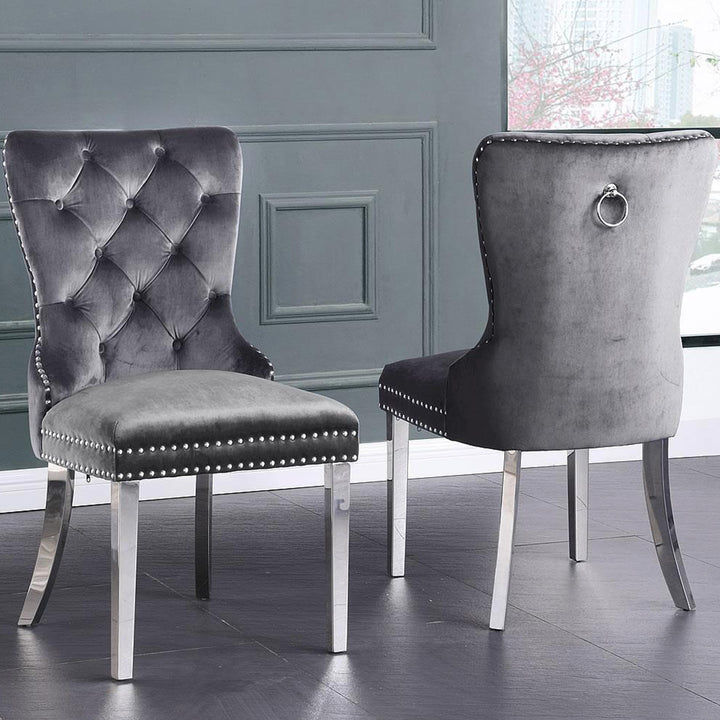 Monique Tranquil Dining Chair (Set of 2) | Available In Black & Grey Colors