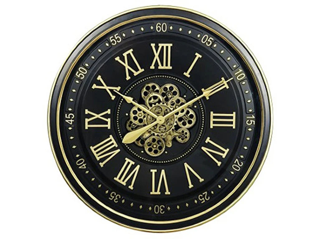 A8010385 Dairton Wall Clock In Black/ Gold Finish | Signature Design By Ashley