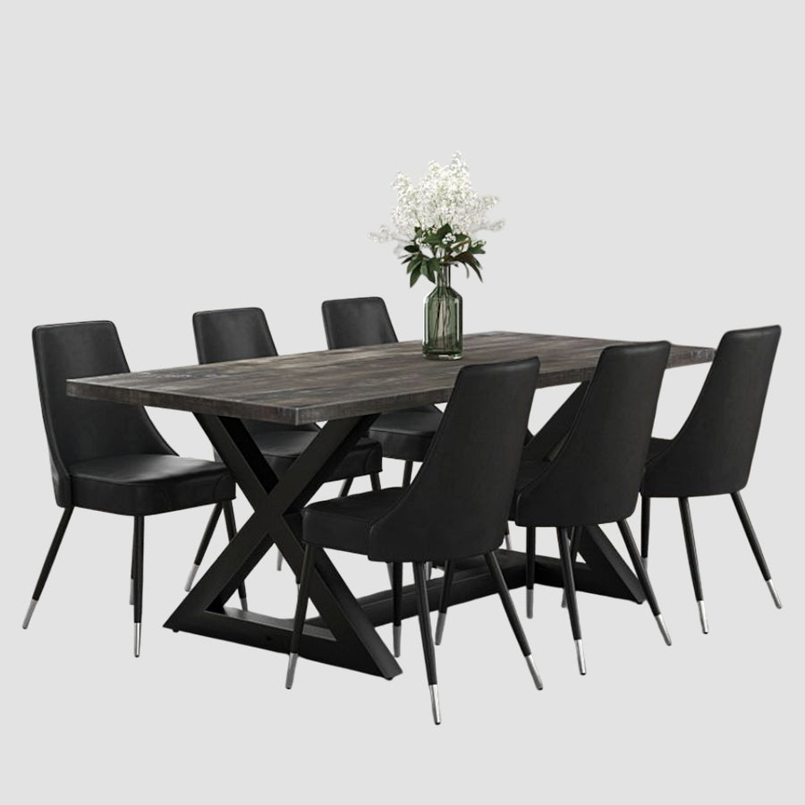 Ottawa 7-Piece Dining Set in Tempting Black Finish