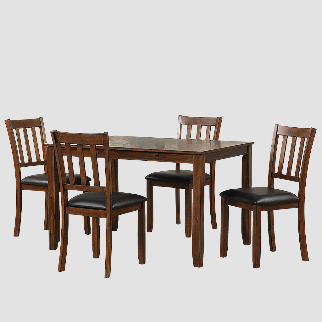 Phoenix 5-Piece Contemporary Dining Set With Elegant Cherry Finish