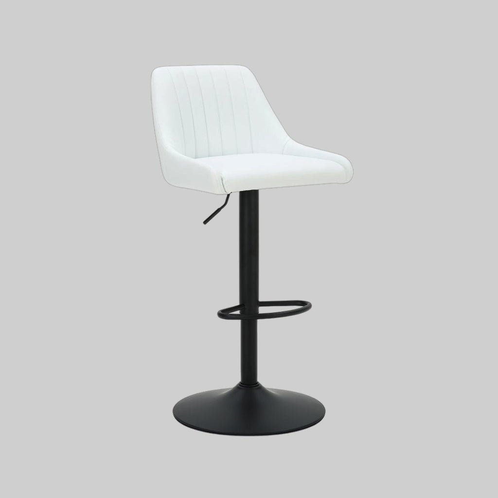 Quentin Adjustable Air-Lift Counter Stool (Set of 2) - White/Black