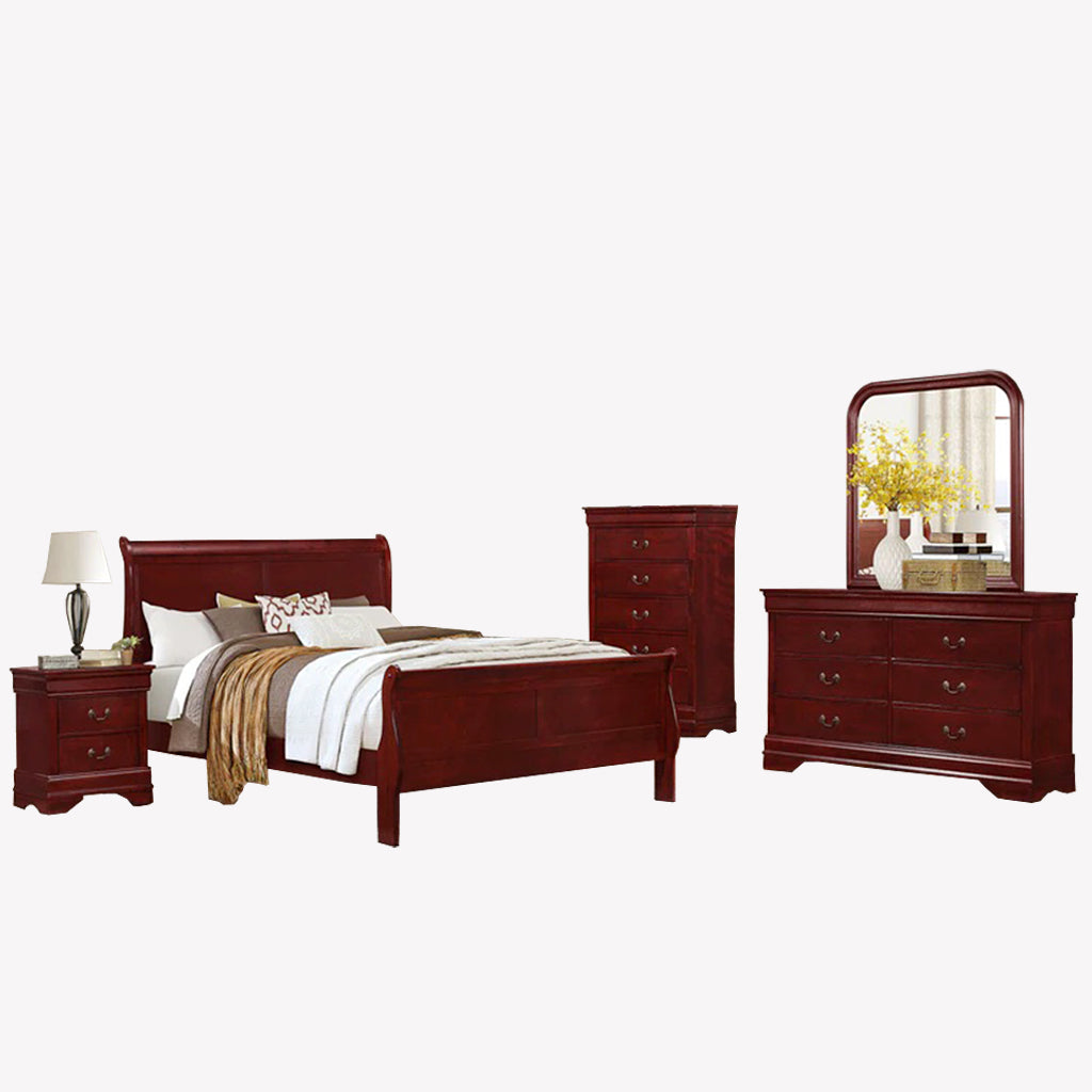 Regal 8-Piece Traditional Style Bedroom Set - Cherry