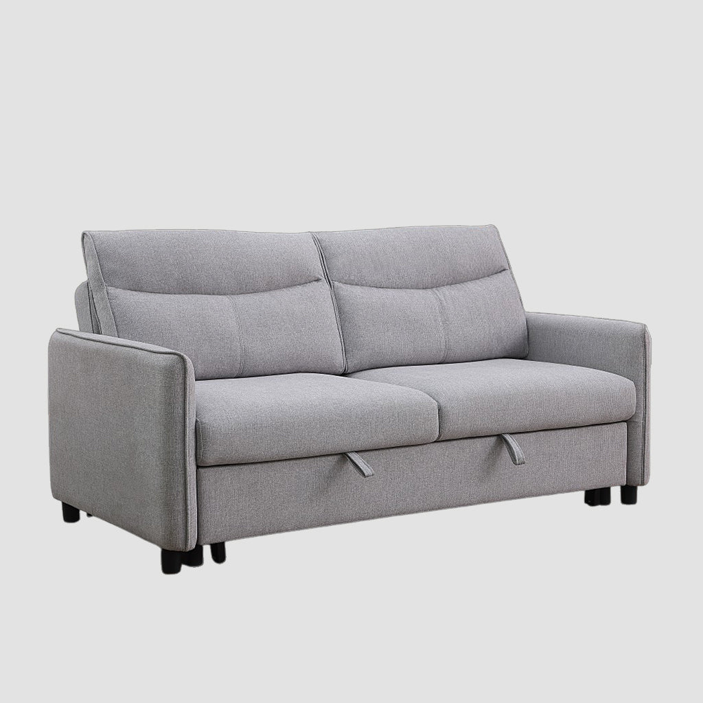 Repose Pull Out Sleeper Sofa In Fabric Upholstery - Light Grey