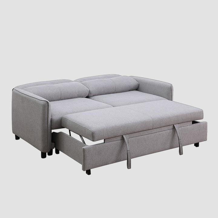 Repose Pull Out Sleeper Sofa In Fabric Upholstery - Light Grey