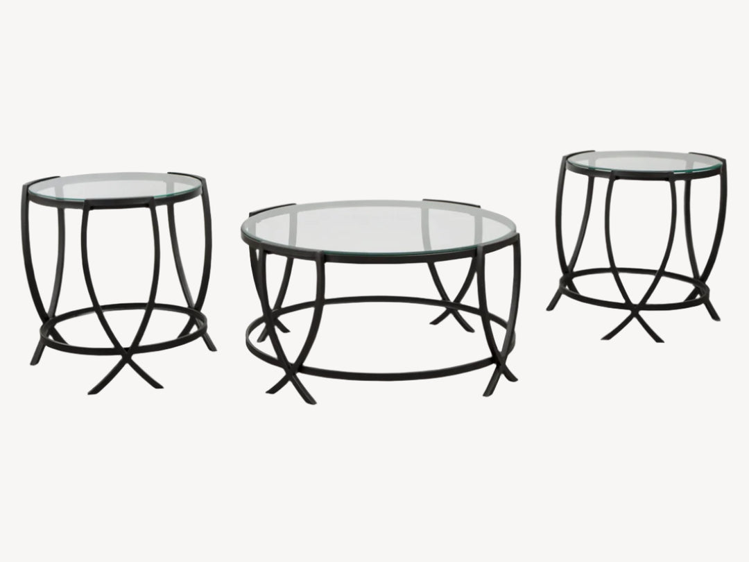 T115-13 Tarrin Occasional Table Set (Set of 3) - Black | Signature Design By Ashley