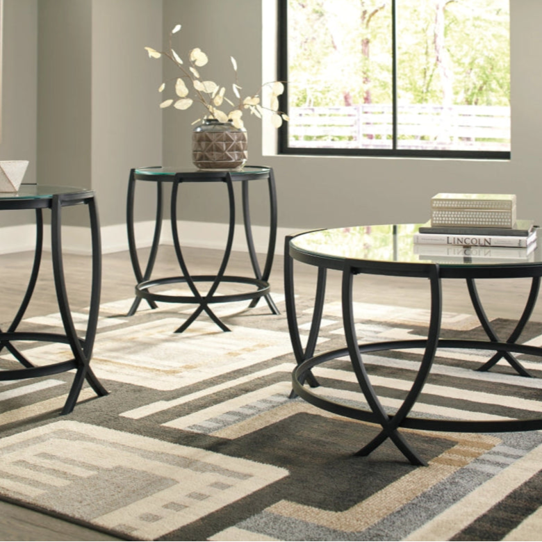 T115-13 Tarrin Occasional Table Set (Set of 3) - Black | Signature Design By Ashley