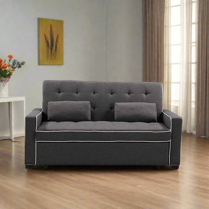 Austin Fabric Upholstered Sleeper Sofa With Built-In USB Ports - Grey