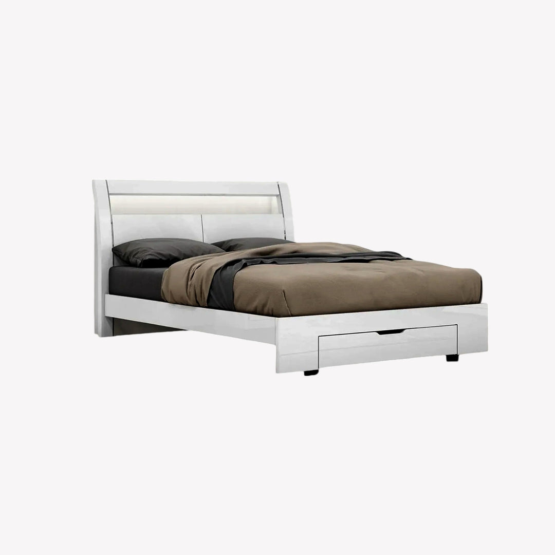 Berradi Platform Bed With Storage Compartments and Built-in LED Light