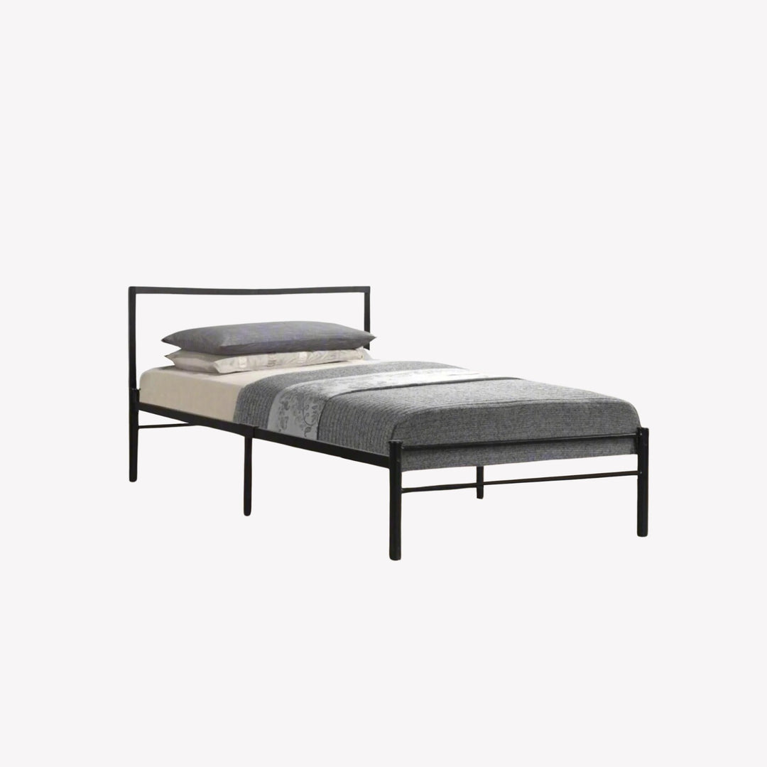 Glint Metallic Platform Bed Frame In Black Finish