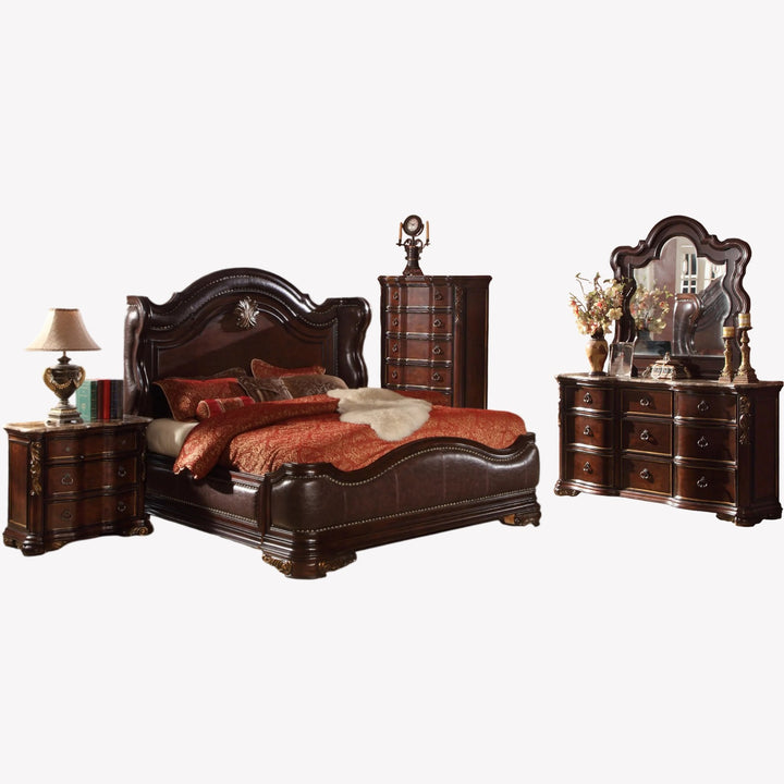 Rose 8-Piece Bedroom Set In Elegant Cherry Finish