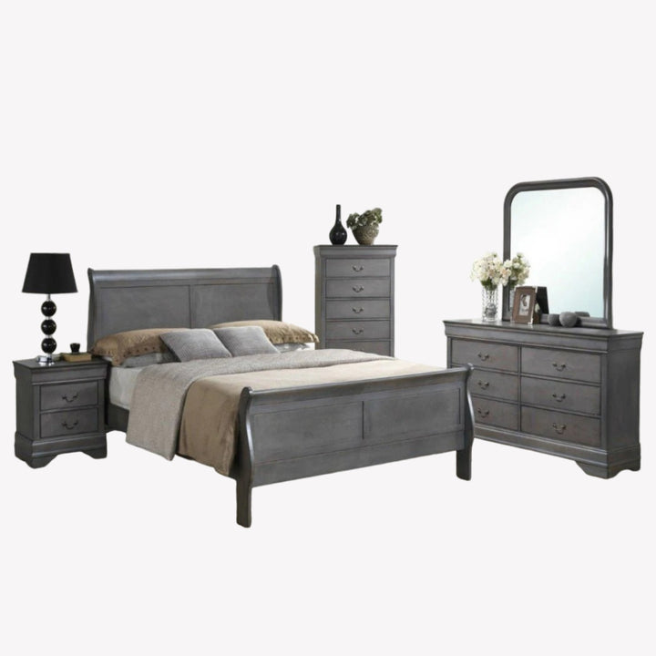 Regal 8-Piece Traditional Style Bedroom Set - Grey