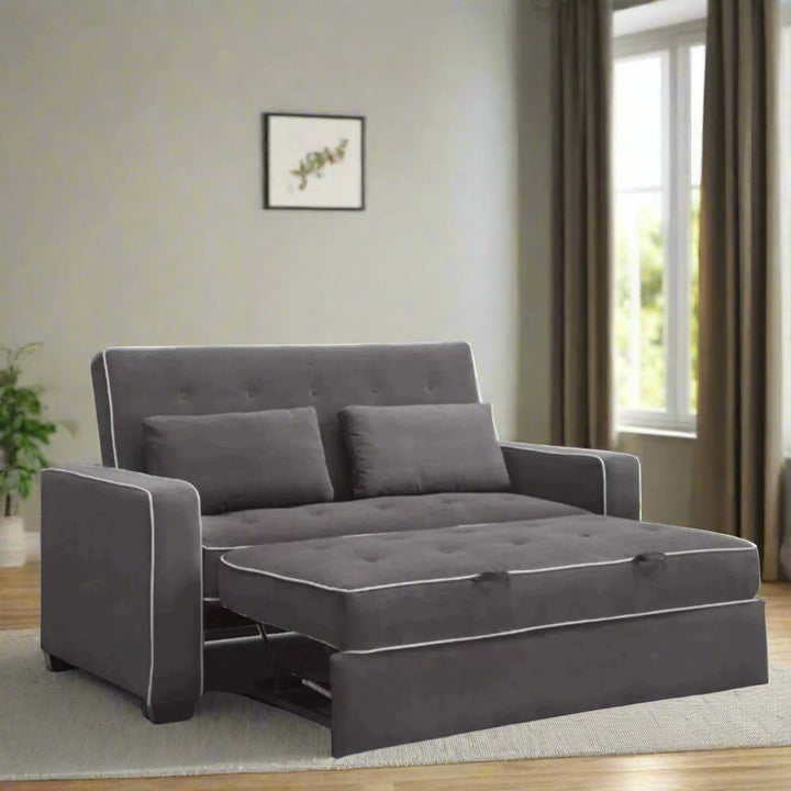 Austin Fabric Upholstered Sleeper Sofa With Built-In USB Ports - Grey