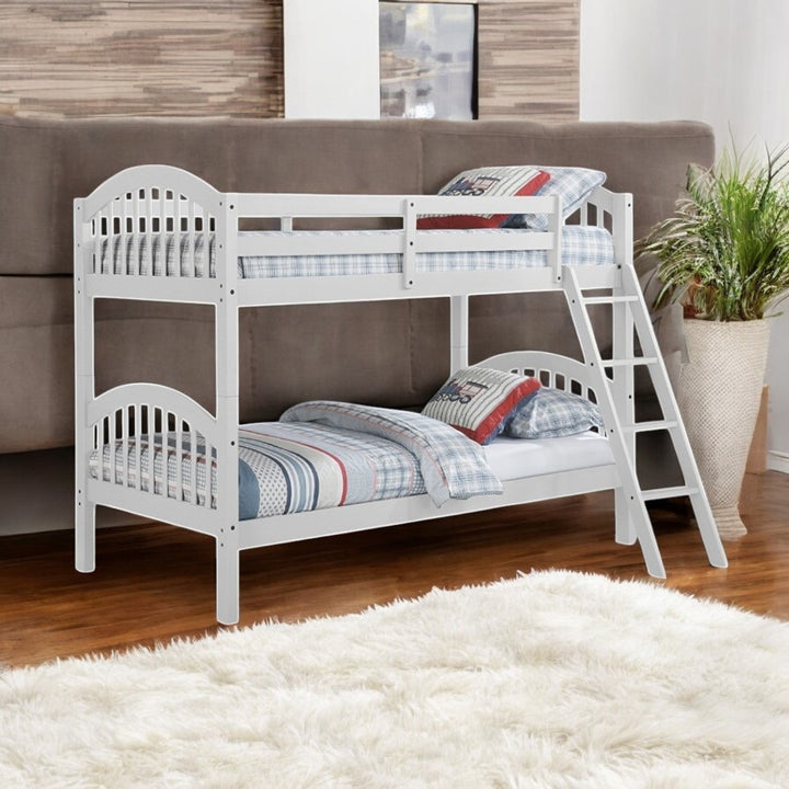 Stacker Convertible Bunk Bed (Single/ Single) In Striking White Finish