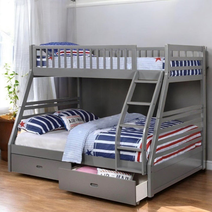 Sonnet Convertible Bunk Bed (Single/ Double) In Grey Finish