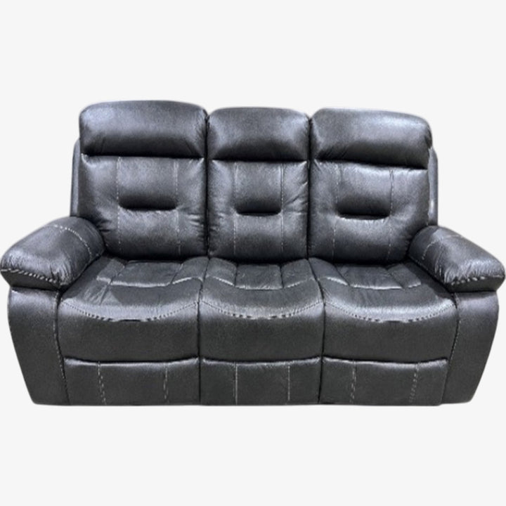 Sublime 3-Piece Manual Recliner Set In Air Leather Upholstery - Charcoal