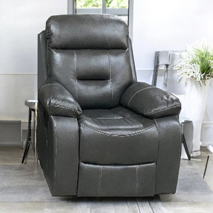 Sublime 3-Piece Manual Recliner Set In Air Leather Upholstery - Charcoal